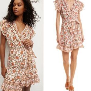 Veronica Beard Wrap Dress Mikhail Ruffled Womens 10 Floral $ 548.00 NWT
